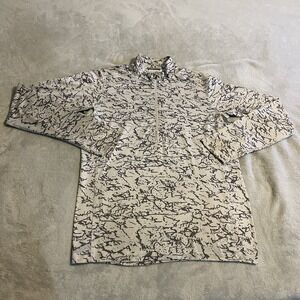 Columbia Sweater‎ Men Small White Camo Quarter Zip Pullover Sweatshirt Workout